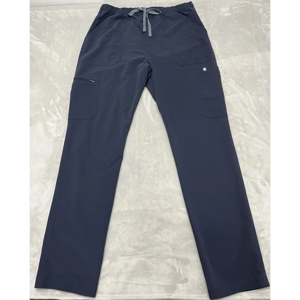 Figs Scrubs Pants Adult  2XL Tall Navy Straight Leg Cargo Technical Collection